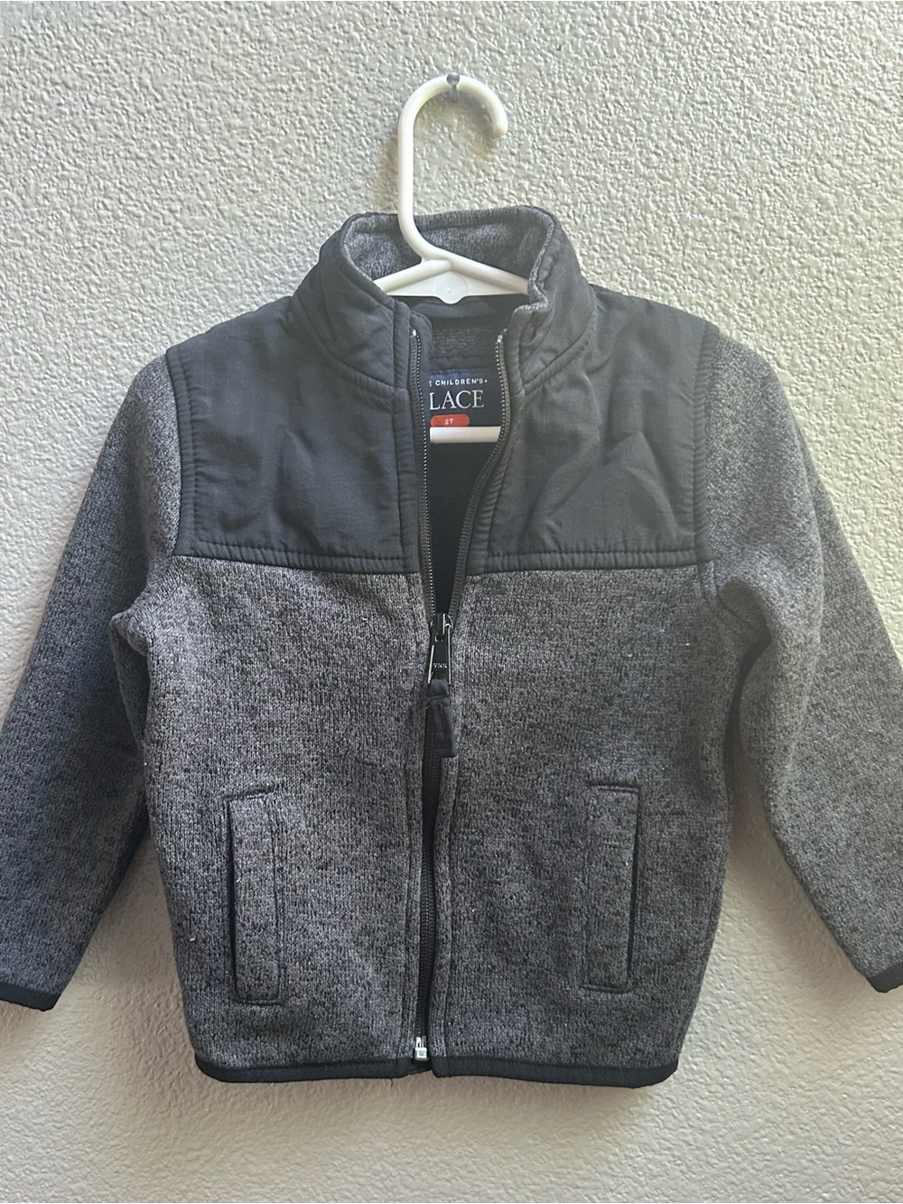 The Children's Place Grey & Black Zip-Up Fleece Jacket